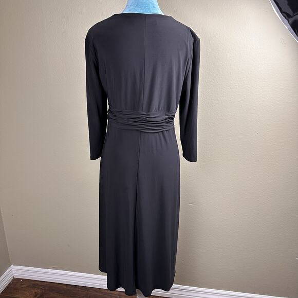 Jones of New York Dress Black Women 14 knee length ruched - Picture 8 of 14